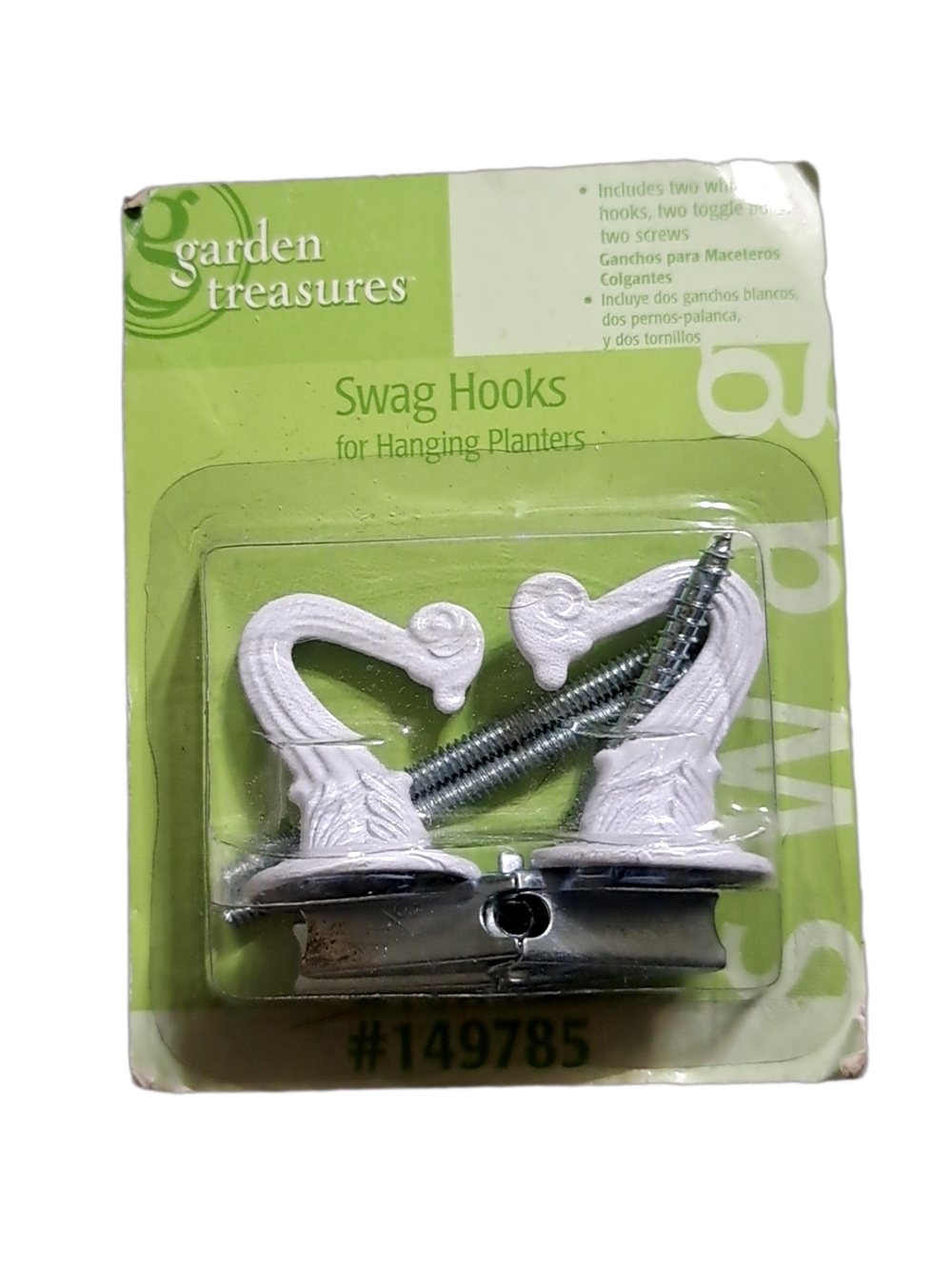 Garden Treasures Swag Hooks - White Hanging Planter Hooks (2-pcs)